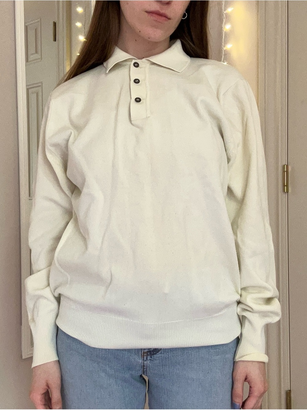 Vintage Cream Collared Sweater